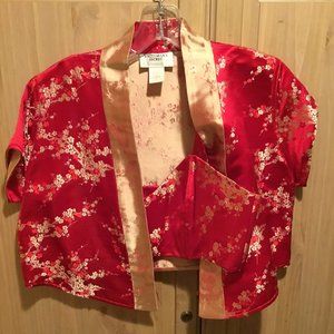 Vintage Victoria's Secret red & gold bra chinois boudoir set! EUC!